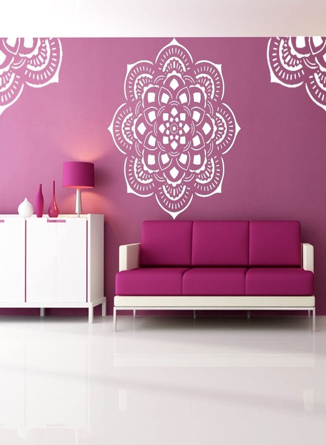 ARandNJ Stencils for Wall Painting Pack of 1 (Size:- 16X24 Inch) Pattern Theme - Mandala DIY Reusable Design Suitable for Home Wall Decor - Image 1